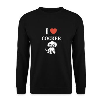 Chien cocker - Sweat-shirt Unisexe - noir - Devant - Alina (178cm) & Michal (187cm)