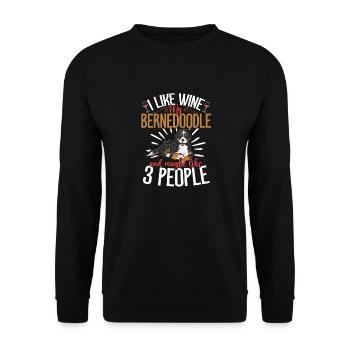 Bernedoodle Hund - Unisex Pullover - Schwarz - Vorne - Alina (178cm) & Michal (187cm)