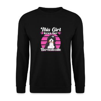 Bernedoodle Dog - Unisex Sweatshirt - black - Front - Alina (178cm) & Michal (187cm)