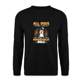 Bernedoodle Dog - Unisex Sweatshirt - black - Front - Alina (178cm) & Michal (187cm)