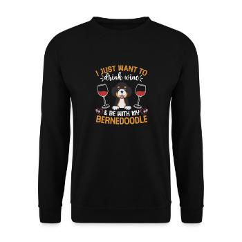 Bernedoodle Dog - Unisex Sweatshirt - black - Front - Alina (178cm) & Michal (187cm)
