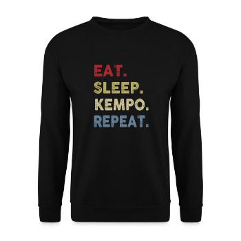 Manger Dormir Kempo Répéter Drôle Arts Martiaux - Sweat-shirt Unisexe - noir - Devant - Alina (178cm) & Michal (187cm)