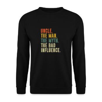 Vintage Fun oncle homme mythe mauvaise Influence drôle - Sweat-shirt Unisexe - noir - Devant - Alina (178cm) & Michal (187cm)