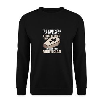 Consult Your Mortician Mortuary Coffin - Unisex Sweatshirt - black - Front - Alina (178cm) & Michal (187cm)