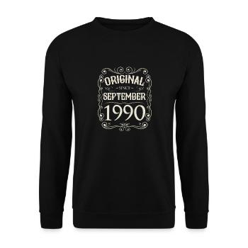 Millésime - Original depuis septembre 1990 Anniversaire - Sweat-shirt Unisexe - noir - Devant - Alina (178cm) & Michal (187cm)