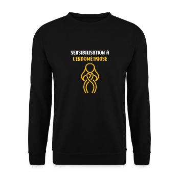 sensibilisation endométriose - Sweat-shirt Unisexe - noir - Devant - Alina (178cm) & Michal (187cm)