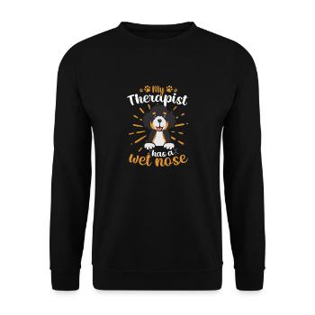 Chien Bernedoodle - Sweat-shirt Unisexe - noir - Devant - Alina (178cm) & Michal (187cm)