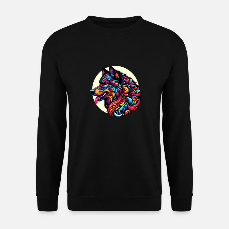 Wolf, Wolf's Head - Unisex Sweatshirt - black