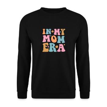 In der Ära meiner Mutter Lustige Retro Groovy Muttertag - Unisex Pullover - Schwarz - Vorne - Alina (178cm) & Michal (187cm)