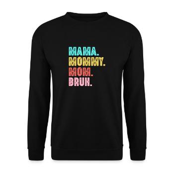 Muttertag Mama Mama Mama Mama Bruh retro vintage - Unisex Pullover - Schwarz - Vorne - Alina (178cm) & Michal (187cm)