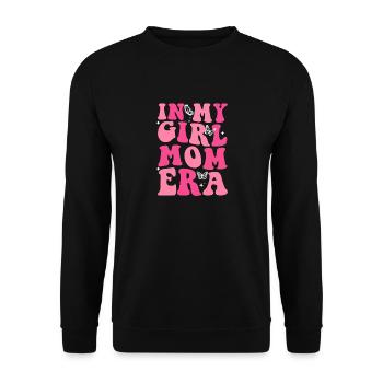 In meiner Mama-Ära Groovy Blume Schmetterlingsmuster Mama - Unisex Pullover - Schwarz - Vorne - Alina (178cm) & Michal (187cm)
