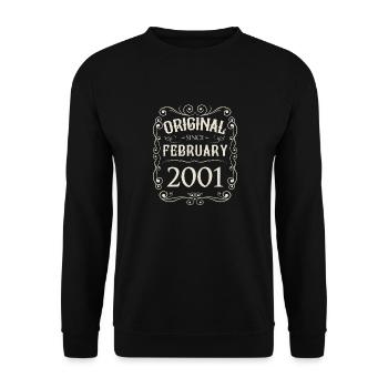 Millésime - Original depuis février 2001 Anniversaire - Sweat-shirt Unisexe - noir - Devant - Alina (178cm) & Michal (187cm)