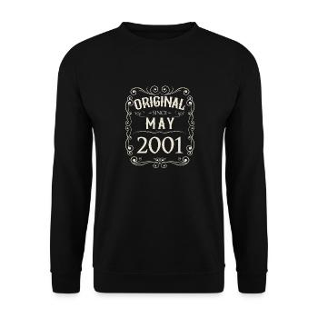 Vintage - Original depuis mai 2001 Anniversaire - Sweat-shirt Unisexe - noir - Devant - Alina (178cm) & Michal (187cm)