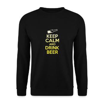 Keep Calm And Drink Beer Funny Wine Lover Tee Cool - Unisex Sweatshirt - black - Front - Alina (178cm) & Michal (187cm)