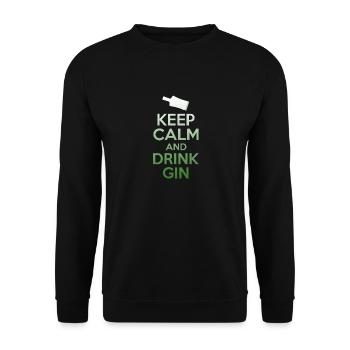 Keep Calm And Drink Gin T-Shirt - Funny Drinking - Unisex Sweatshirt - black - Front - Alina (178cm) & Michal (187cm)