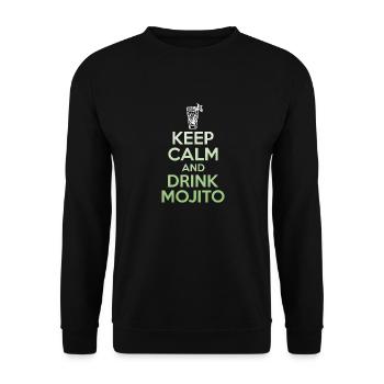 Bleib ruhig und trink Mojito T-Shirt - Funny Rum - Unisex Pullover - Schwarz - Vorne - Alina (178cm) & Michal (187cm)