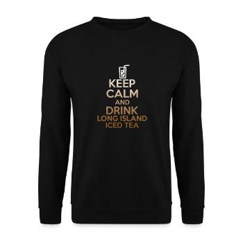 Bleiben Sie ruhig und trinken Sie Long Island Eistee lustig - Unisex Pullover - Schwarz - Vorne - Alina (178cm) & Michal (187cm)