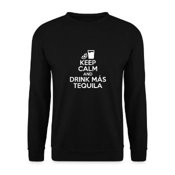 Bleiben Sie ruhig und trinken Sie Mas Tequila Mexikanisches Getränk Liebe - Unisex Pullover - Schwarz - Vorne - Alina (178cm) & Michal (187cm)