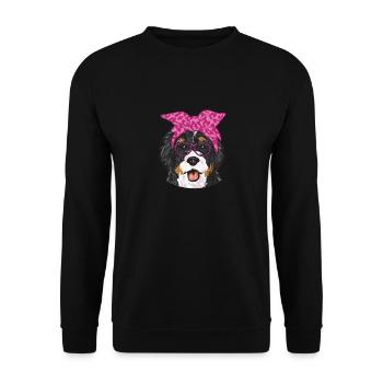 Bernedoodle Dog - Unisex Sweatshirt - black - Front - Alina (178cm) & Michal (187cm)