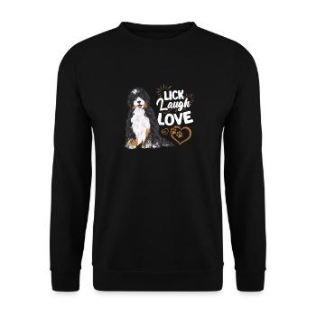 Bernedoodle Dog - Unisex Sweatshirt - black - Front - Alina (178cm) & Michal (187cm)