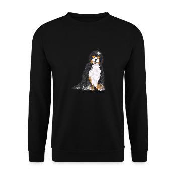 Bernedoodle Dog - Unisex Sweatshirt - black - Front - Alina (178cm) & Michal (187cm)