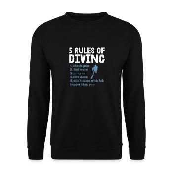 5 règles de plongée Diver Plongée sous-marine - Sweat-shirt Unisexe - noir - Devant - Alina (178cm) & Michal (187cm)