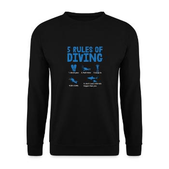 5 Rules Of Diving Scuba Diving Diver - Unisex Pullover - Schwarz - Vorne - Alina (178cm) & Michal (187cm)