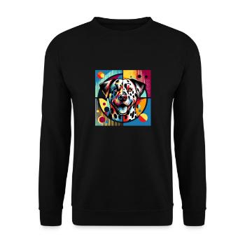 Chien dalmatien - Sweat-shirt Unisexe - noir - Devant - Alina (178cm) & Michal (187cm)