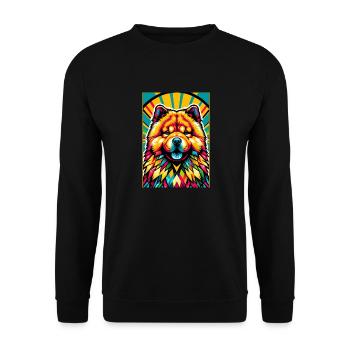 Chien Chow Chow - Sweat-shirt Unisexe - noir - Devant - Alina (178cm) & Michal (187cm)