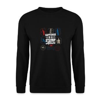 A Stamp Album's Joy: Collector's Pride - Unisex Sweatshirt - black - Front - Alina (178cm) & Michal (187cm)