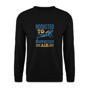Addicted To Compressed Air Diver Scuba Diving - Unisex Sweatshirt - black - Front - Alina (178cm) & Michal (187cm)