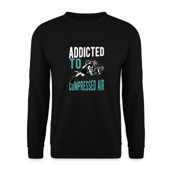 Addicted To Compressed Air Scuba Diving Diver - Unisex Sweatshirt - black - Front - Alina (178cm) & Michal (187cm)