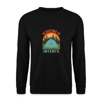 Adventure Awaits: In Tents Scouting Tee - Unisex Sweatshirt - black - Front - Alina (178cm) & Michal (187cm)