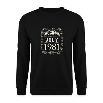 Vintage - Original since Juli 1981 Geburtstag - Unisex Pullover - Schwarz - Vorne - Alina (178cm) & Michal (187cm)