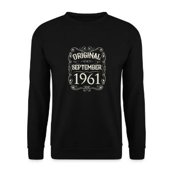 Vintage - Original since September 1961 Geburtstag - Unisex Pullover - Schwarz - Vorne - Alina (178cm) & Michal (187cm)