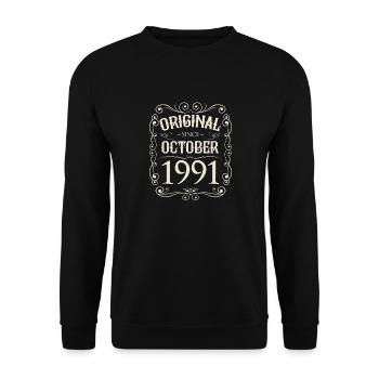 Vintage - Original depuis octobre 1991 Anniversaire - Sweat-shirt Unisexe - noir - Devant - Alina (178cm) & Michal (187cm)