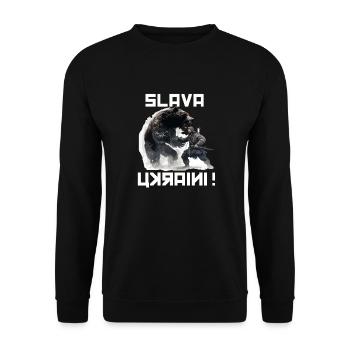 Slava Ukraini Ukraine Cadeau de soldats - Sweat-shirt Unisexe - noir - Devant - Alina (178cm) & Michal (187cm)