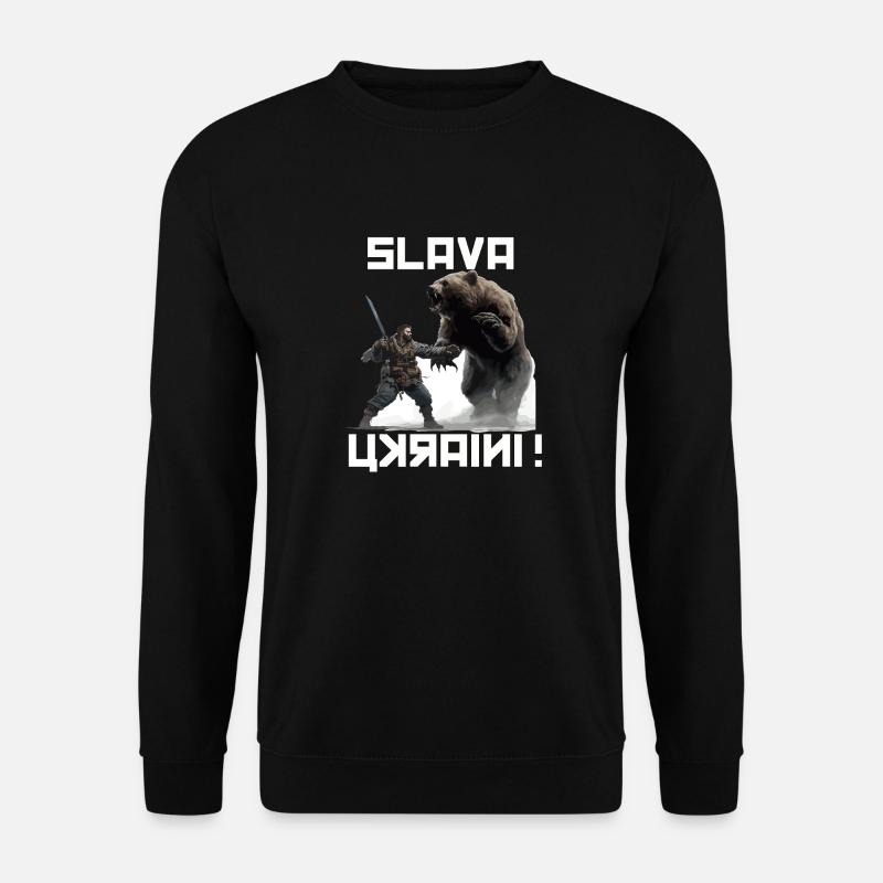 Slava Ukraini Soldiers T Support Ukraine Soldiers - Unisex Pullover - Schwarz
