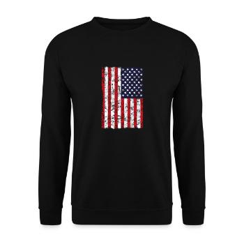 Drapeau des États-Unis vertical - Sweat-shirt Unisexe - noir - Devant - Alina (178cm) & Michal (187cm)