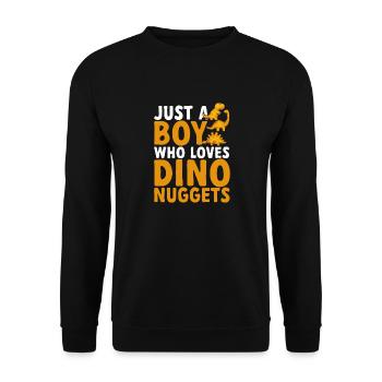 Dino Nuggets Dinosaur Chicken Nuggets - Unisex Sweatshirt - black - Front - Alina (178cm) & Michal (187cm)