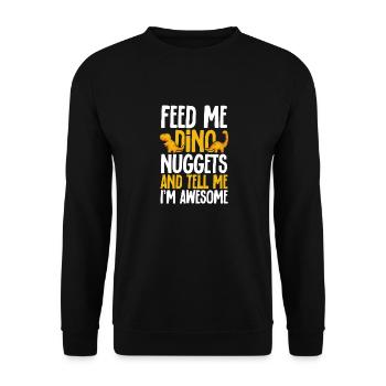 Dino Nuggets Dinosaurier Chicken Nuggets - Unisex Pullover - Schwarz - Vorne - Alina (178cm) & Michal (187cm)