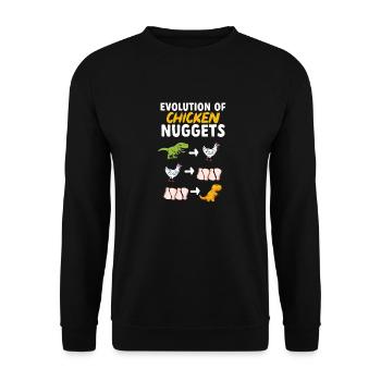 Dino Nuggets Dinosaurier Chicken Nuggets - Unisex Pullover - Schwarz - Vorne - Alina (178cm) & Michal (187cm)