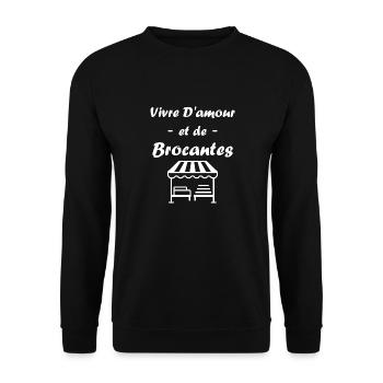 Vide grenier humour brocante - Sweat-shirt Unisexe - noir - Devant - Alina (178cm) & Michal (187cm)