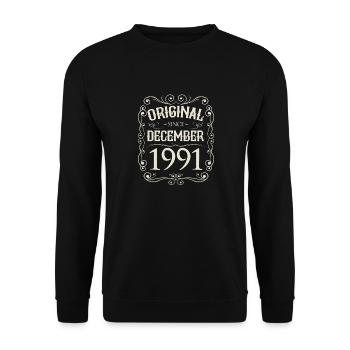 Millésime - Original depuis décembre 1991 Anniversaire - Sweat-shirt Unisexe - noir - Devant - Alina (178cm) & Michal (187cm)