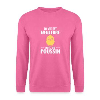 Humour bébé poussin - Sweat-shirt Unisexe - rose - Devant