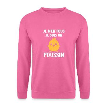 Humour petit poussin - Sweat-shirt Unisexe - rose - Devant