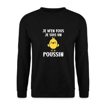 Humour petit poussin - Sweat-shirt Unisexe - noir - Devant - Alina (178cm) & Michal (187cm)