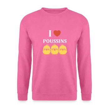 Humour petit poussin - Sweat-shirt Unisexe - rose - Devant