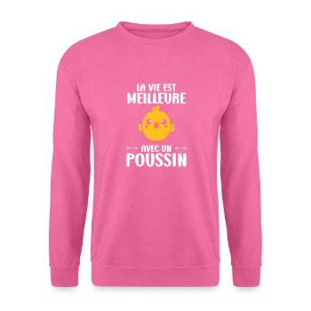Humour bébé poussin - Sweat-shirt Unisexe - rose - Devant