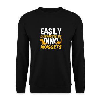 Dino Nuggets Dinosaurier Chicken Nuggets - Unisex Pullover - Schwarz - Vorne - Alina (178cm) & Michal (187cm)